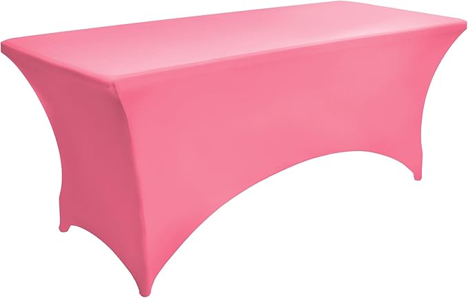 ZarzaaSik 2-Pack 6ft Spandex Table Covers for Rectangle Standard Folding Tables - Wrinkle Resistant Stretch Tablecloths - Ultimate Fitted Table Protector for Parties, Trade Shows, Banquet