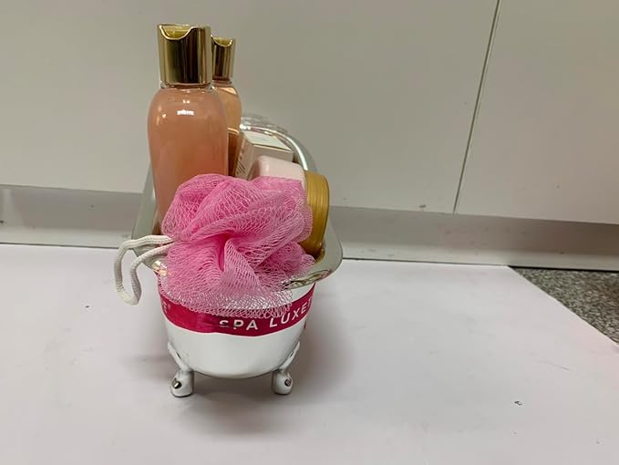 spa luxetique Gift Set For Women, Bath Sets for Women Gift, 8 Pcs Rose Spa Basket Includes Bubble Bath, Shower Gel, Body Lotion, Birthday Spa Gifts, Mother‘s Day Gifts for Mom