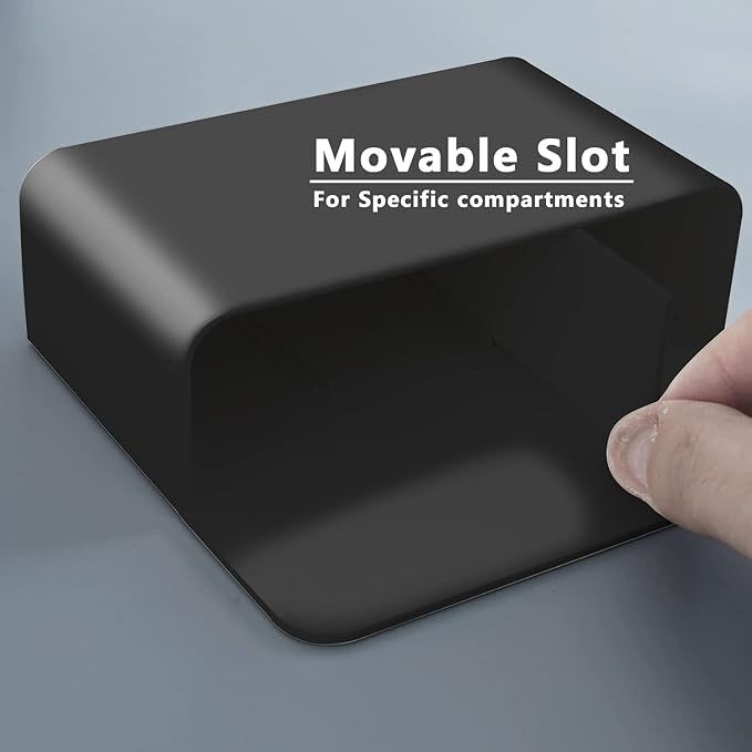 4-in-1 Magnetic Marker Holder - Dry Erase Marker, Pen Holder, Wall Mount, Self-Adhesive for Whiteboard, Fridge, Home Office, School (Black)