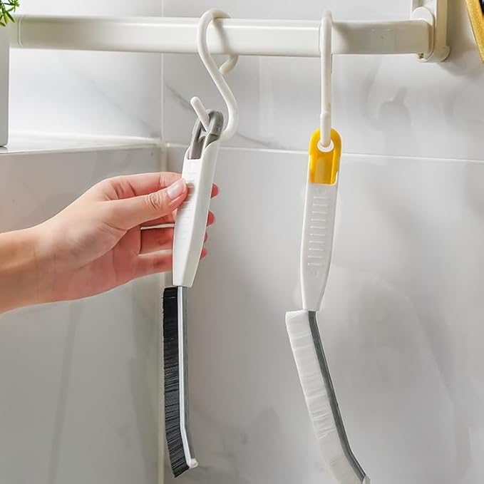 Crevice Brushes for Cleaning, Gap Cleaning Brush with Long Stiff V-Shaped Bristles Household Use for Bathroom/Tiles/Kitchen(4pcs)