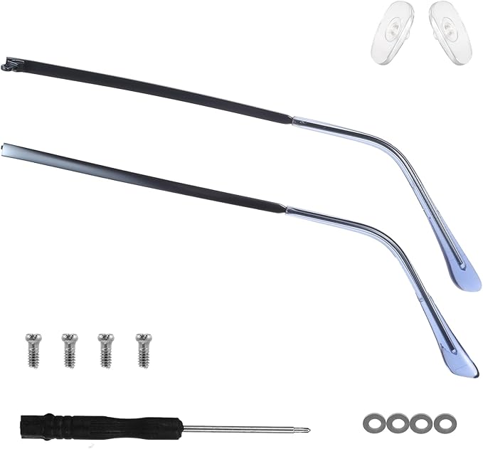 1 Pair Universal Glasses Repair Kit with Screws & Screwdriver Arm Replacement Eyeglass Screws Repair Kit Eye Fixing Screwdriver Eyeglasses Screw Legs Replacement Parts(Blue)