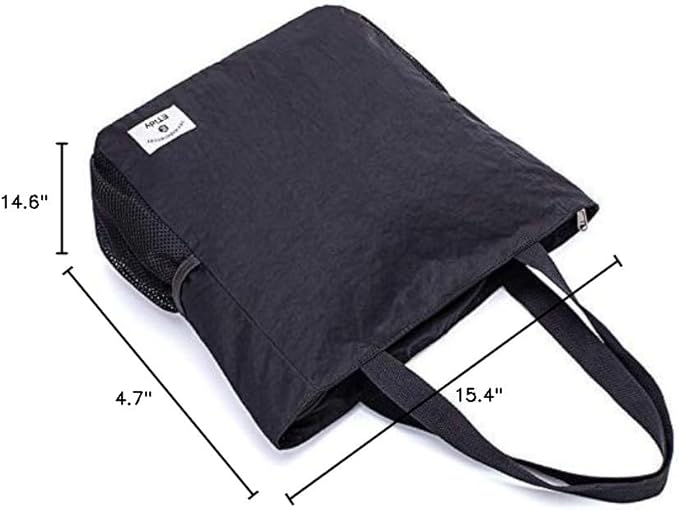 ETidy Large Capacity Foldable Tote Bag With Zipper, Water-Resistant and Sandproof Women's Beach Bag, Handbag, Gym Bag, Travel Shopping Bag