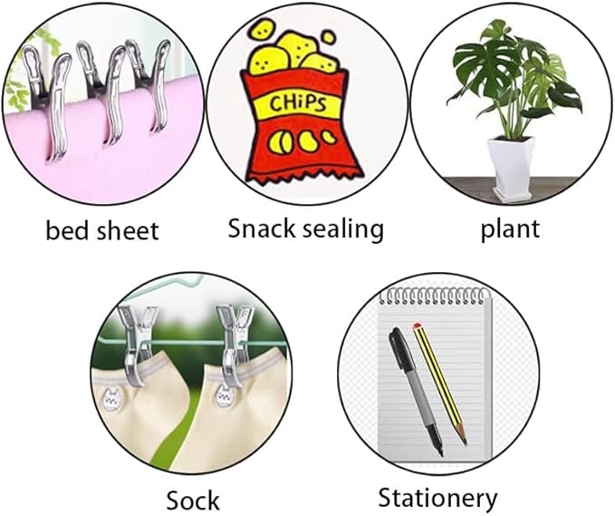 100 PCS Stainless Steel Garden Clips - Heavy Duty Greenhouse Clamps for Plant Netting, Shade Cloth, Hoops - Rust-Proof Metal Gardening Clips for Support, Sealing, Organizing