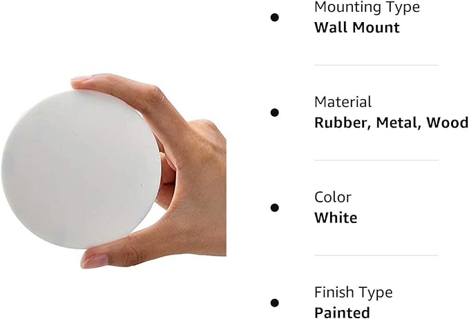 Strongest Door Knob Wall Shield, 4 PCS Large White Round Door Stopper Wall Protector, Self Adhesive Door Handle Bumper (Large Round 3.54", White)