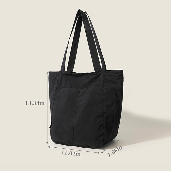 Barsine Tote Bag for Women Unisex Lightweight Nylon Totes Purses and Handbags Large Casual Shoulder Hobo for Travel Gym