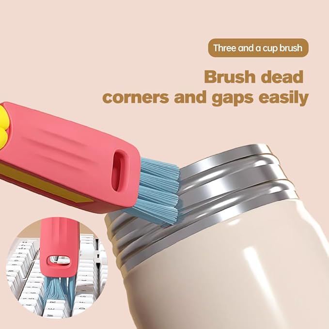 3 in 1 Cup Lid Cleaning Brush, Multifunctional Crevice Portable Cup Lid Cleaning Brush for Bottle Gap Tight Spaces Cup, Crevice Clean Brush for All Type Bottle (3PCS)