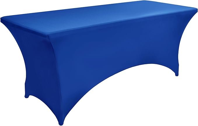 ZarzaaSik 2-Pack 4ft Spandex Table Covers for Rectangular Folding Tables - Wrinkle Resistant Stretch Tight Table Cloths - Ultimate Fitted Table Protector for Parties, Banquet, and Wedding