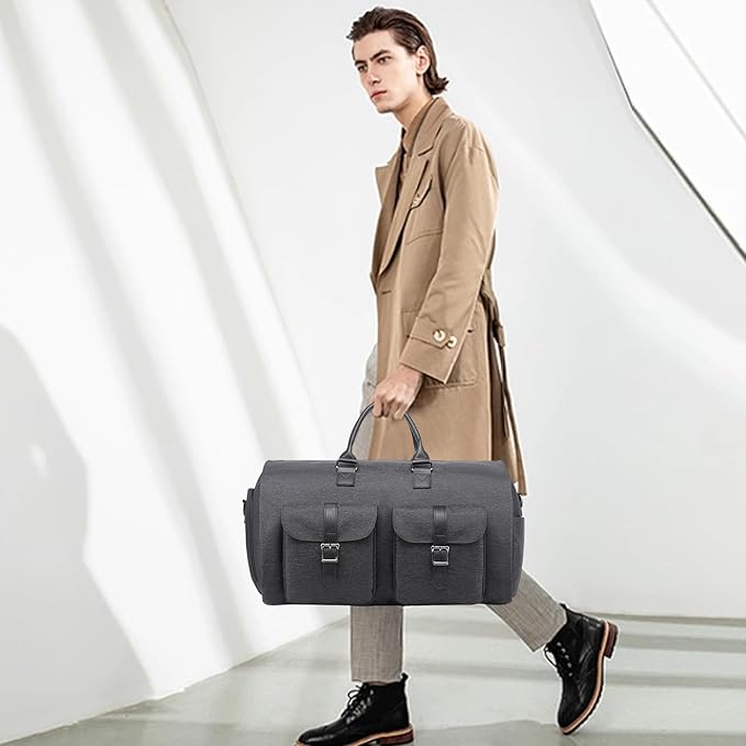 seyfocnia Convertible Travel Garment Bag, Carry-on Garment Duffel Bag for Men and Women - 2-in-1 Hanging Suitcase Suit Business Travel Bag