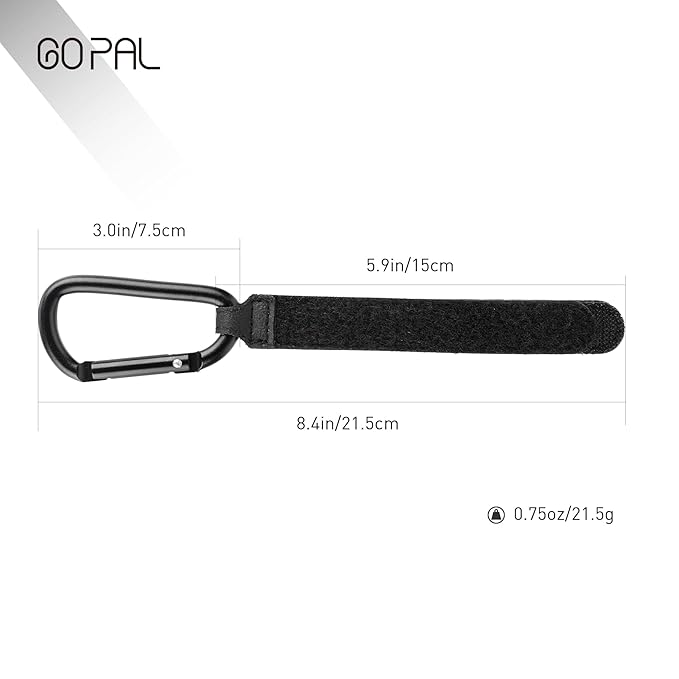 Go Pal 4 Pack Stroller Hooks for Bags, Baby Stroller Clips and Hooks Carry 33lbs Per Stroller Hook, Adjustable Stroller Carabiner Clip for UPPAbaby, DOONA, Baby Jogger, Britax, Chicco