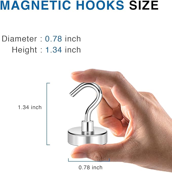 LOVIMAG Magnetic Hooks Heavy Duty 45Pcs, 50lbs Magnets Hook for Cruise Cabins, Magnets with Hooks for Cruise Ship Essentials, Neodymium Refrigerator Magnet for Fridge, Ceiling, Locker Accessories