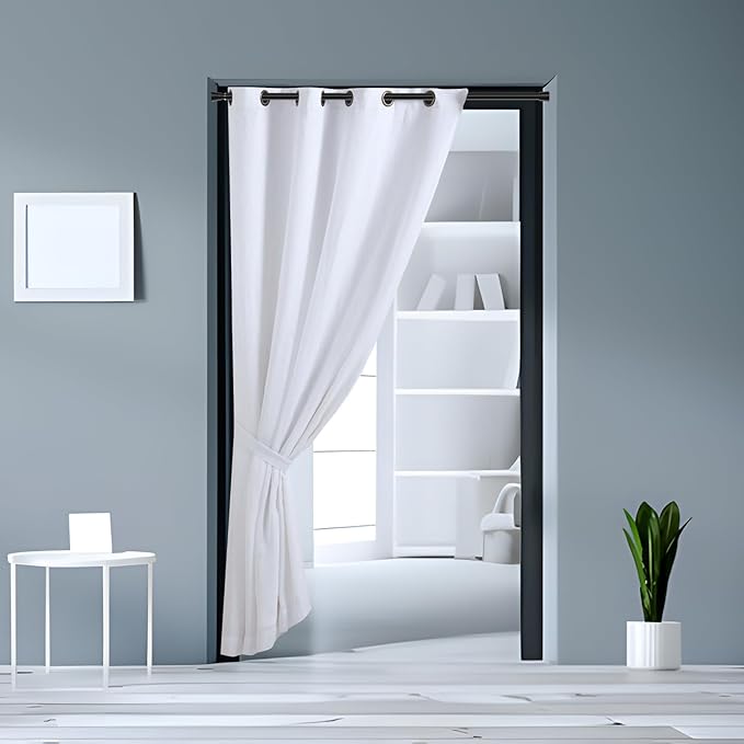 Black Tension Rods for Windows 28 to 48 Inch 4Pack Spring Curtain Rod Tension Curtain Rod Expandable Pressure Shower Curtain Rod Tension No Drill Adjustable Curtain Rods for Bathroom, Doorway, Door