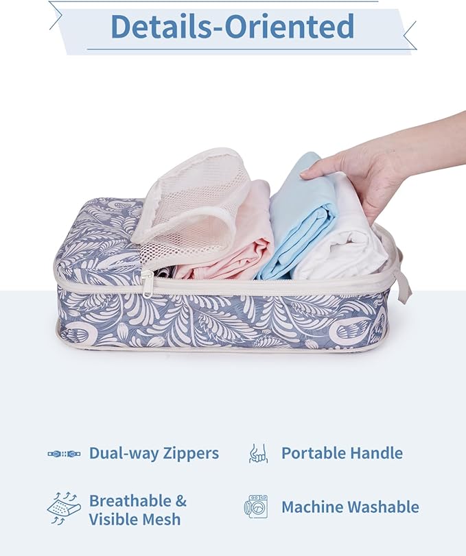 Narwey 6-Piece/5-Piece Compression Packing Cubes for Travel, for Kids, Women, Carry-on, Packing Organizers for Backpacks, Luggage, Suitcases, Duffle Bags