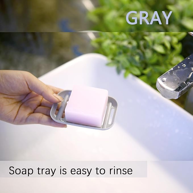 1 Pack Soap Travel Container Portable Soap Case Leakproof Soap Box Soap Saver Dish with Cover Plastic Soap Bar Holder for Camping Outdoor Bathroom Shower Gym Hiking Traveling(Gray)