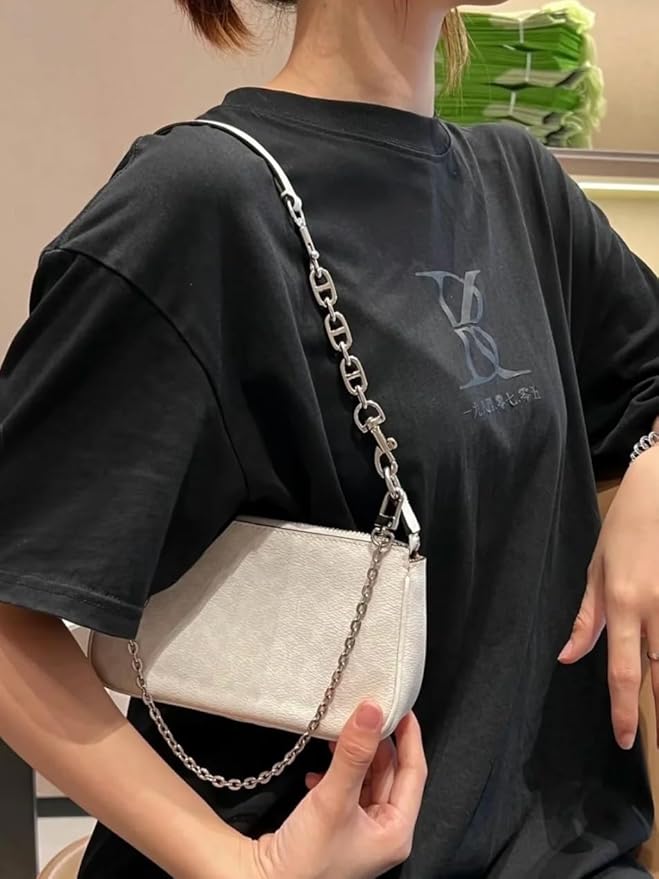 2Pcs Purse Strap Extender, Woman Bag Chain Extender, Shoulder Crossbody Purse Chain Extender for Tabby Nolita Silver (2 Strap Extender - Silver)