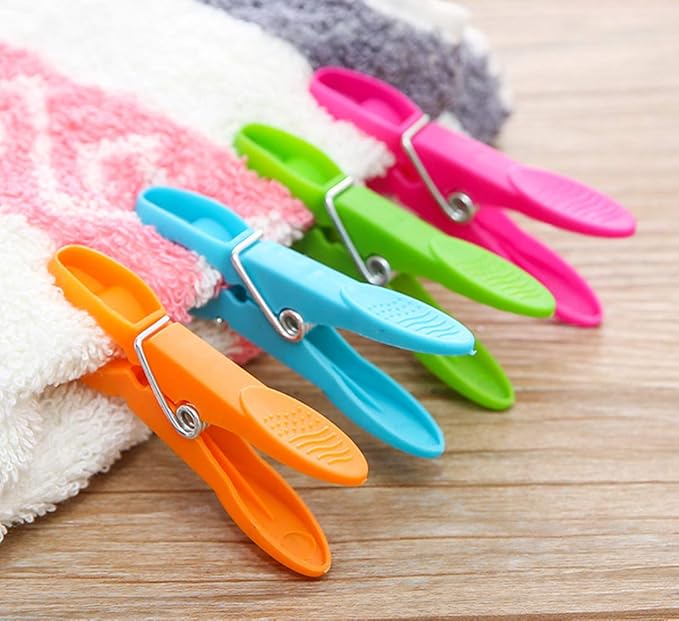 Sturdy Clothesline Pins for Drying Clothes Large Plastic Clothespins Hanger Clips Pegs Laundry Clamps 24 Pack Green