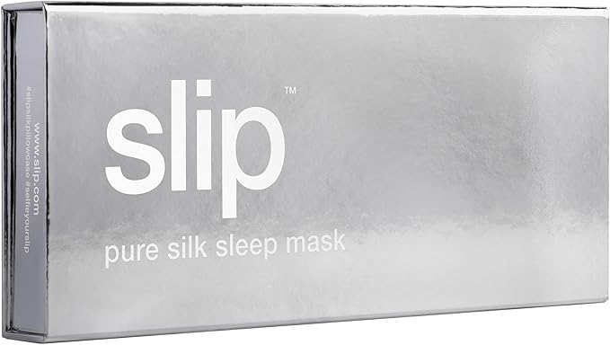 slip Pure Silk Sleep Mask - 100% Pure 22 Momme Mulberry Silk Eye Mask - Comfortable Sleeping Mask with Elastic Band + Filler and Internal Liner, Silver
