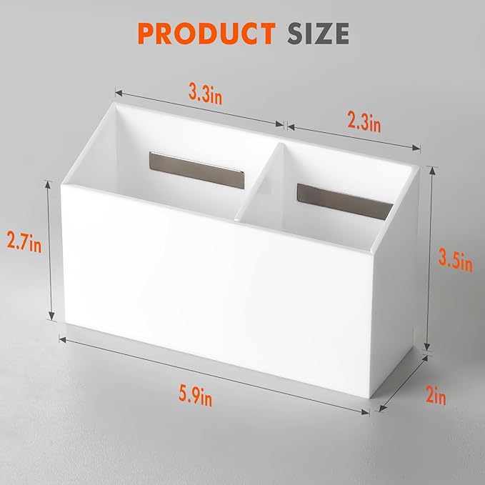 BEYGORM Magnetic Dry Erase Marker Holder for Whiteboard, Non-slip Acrylic Magnet Pen Holder for Fridge Refrigerator, Locker Organizer for Work, Locker Accessories, Pencil Cup for Desk (White)