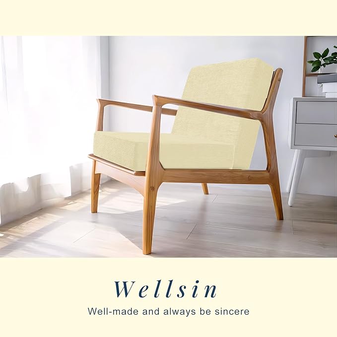 Wellsin Solid Square Floor Pillows for Adults Kids - Large Meditation Floor Pillow Seating Cushion with Thick Foam & Washable Velvet Cover, 1 Pack, 22x22x5 Inch, Beige