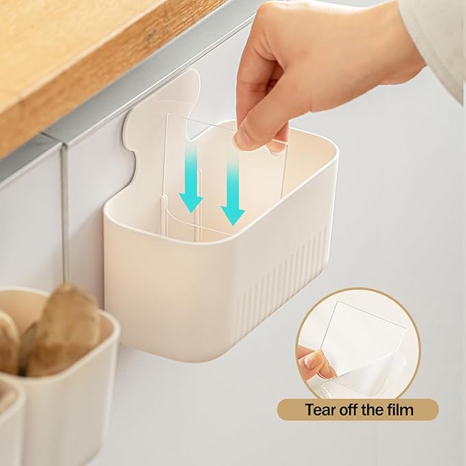 MORNITE Magnetic Cup Storage Holder for Fridge, Locker Magnetic Organizer Bin Basket for Pen, Mail, Card, Laundry, Board, Large Size, White