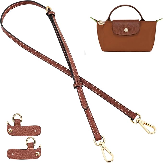 Jiesinlov Leather Bag Shoulder Strap Replacement Crossbody Adjustable Conversion Kit Fit for Mini Pouch
