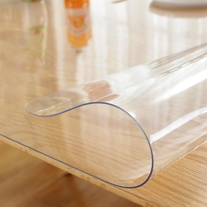 LovePads Clear Table Cover Protector, 28 x 54 Inch 2mm Thick Plastic Table Cover, Table Protector for Dining Room Table, Waterproof Dresser Cover Top for Kitchen, Coffee, Writing Desk