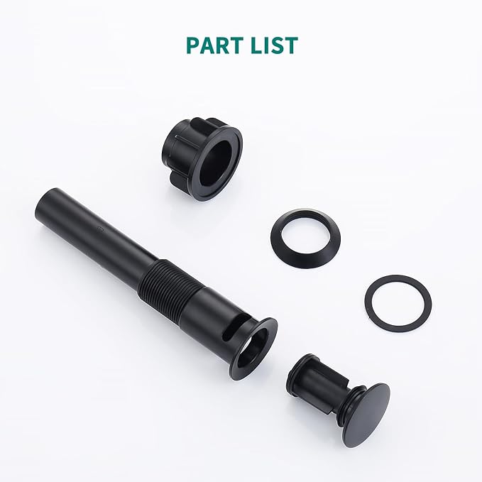 SevenGelok Black Sink Drain with Overflow Pop Up Sink Drain Stopper for Sink Faucet Vessel Vanity Bathroom Sink Drain Strainer with Hair Catcher Anti-Clog Strainer Matte Black, SD30-BK