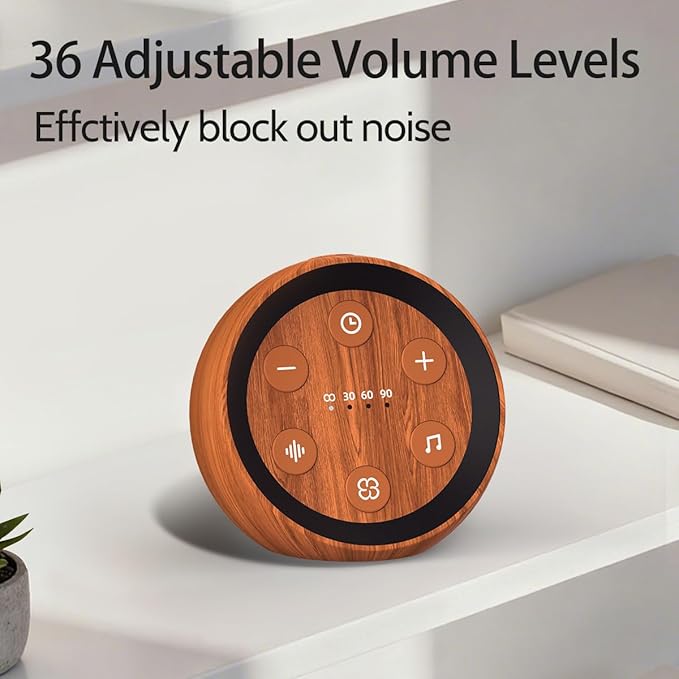 Portable White Noise Machine Sound Machine Fan Sounds Sleep Machine with 32 Calming Sounds 36 Volume Levels Brown Noise for Baby Kid Adult with Memory Function 4 Timer for Travel Office Privacy