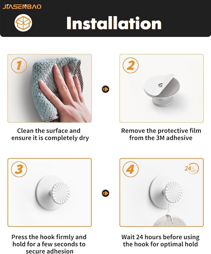 JIASENBAO 2 Pack Adhesive Coat Hooks for Bathrooms White Wall Robe Towel Hooks for Hanging Kitchen Decorative Heavy Duty Zinc Alloy
