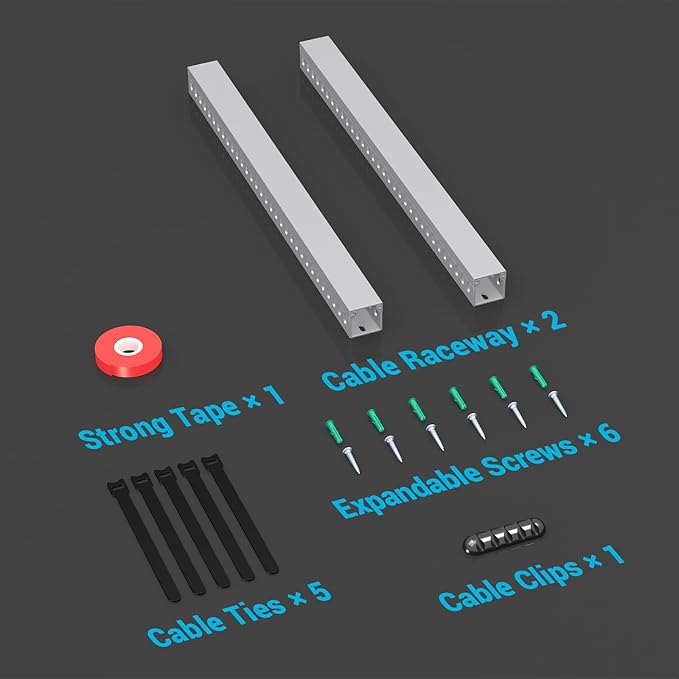 Open Slot Wire Duct Kit, 31.4" (2 x 15.7") Server Rack Cable Management, Cable Management Raceway for Hiding Network HDMI VGA Cables, Wiring Raceway Cable Duct, Desk Wire Channel, 2 Pack, Grey