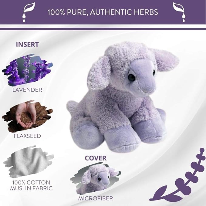 Sonoma Lavender Microwaveable Aromatherapy Pillow, Lamb, Lavender Scented with Removable Washable Cover