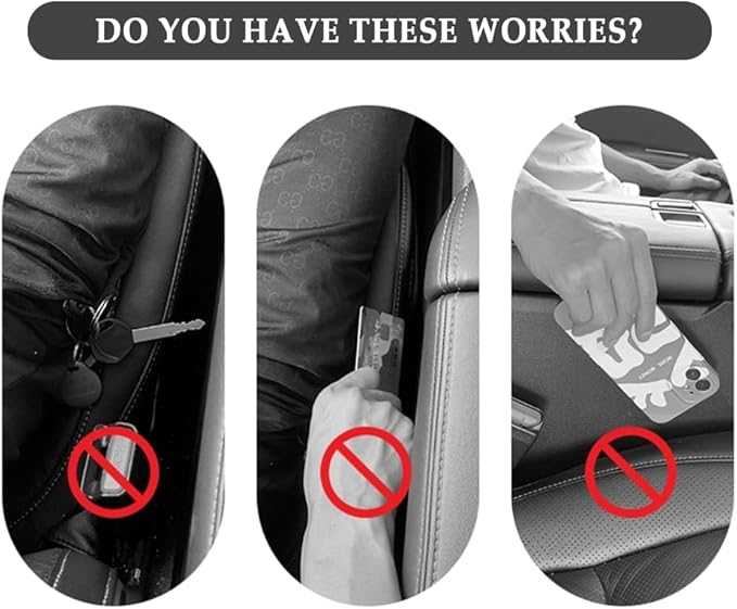 IHOTDER Car Seat Gap Filler,Super Flexible Car Side Seat Gap Filler Car Accessories for Women & Men,Universal CCar Organizer Between Seats for Tightly Filling Seat Gaps(Brown/2PCS)