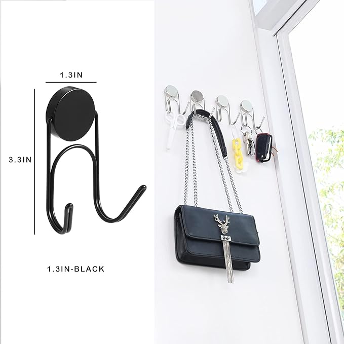 Magnetic Hooks 80Lbs+ 2026 Cruise Essentials Magnet Hook Heavy Duty Magnets Hanging Hooks for Refrigerator Grill Toolbox Cabins Outdoor 4 Pack (Black)