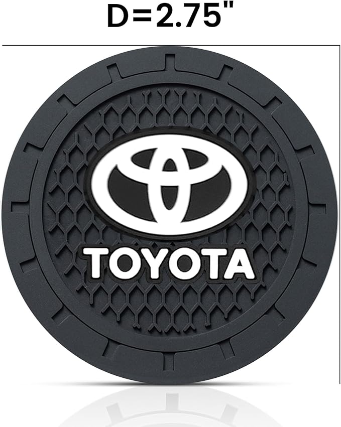 Car Cup Holder Coaster for Toyota Sport Recessed Silicone Cupholder Coaster Interior Accessories 2.75in 2Pack Black