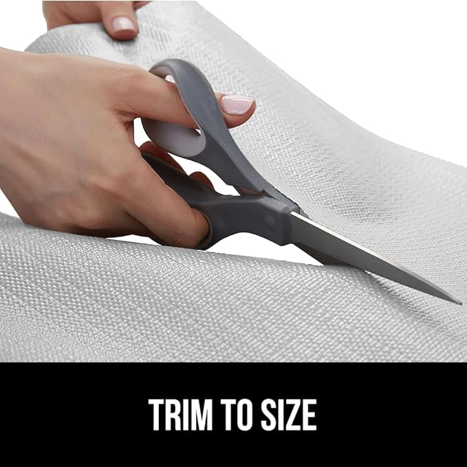 GORILLA GRIP DripGuard Shelf Liner, Non-Adhesive Drawer and Kitchen Cabinet Protector, 24x240 In, Strong Grip Slip Resistant Underside, Smooth Surface Liners for Cabinets, Bathroom Closets, Light Gray