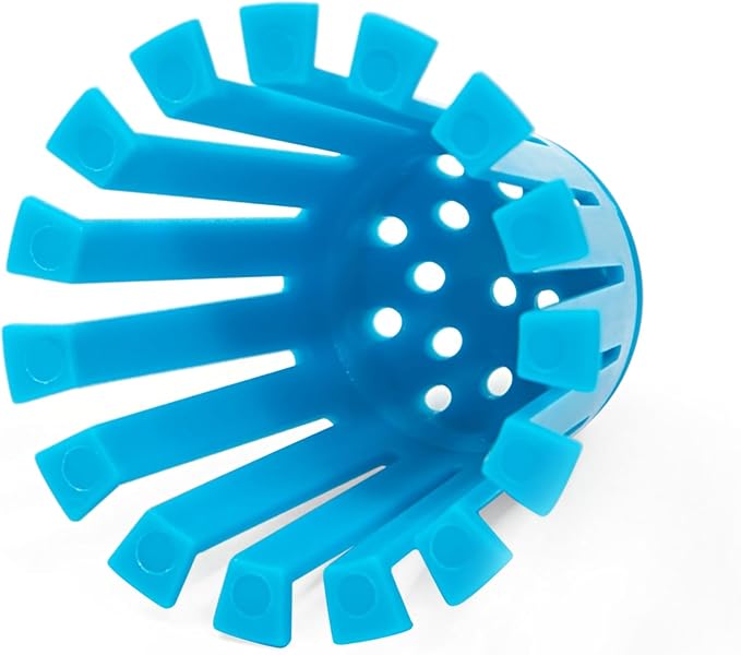 TubShroom Toss 21pk Disposable Bath Tub Drain Strainers - Hair Catcher Snare for Shower Bathtub to Prevent Clogged Drains, Traps Human and Pet Hair, One Year Supply (Blue)