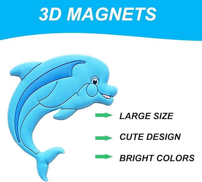 Toddler Fridge Magnets for Kids - Kid Refrigerator Magnets for Toddlers - Ocean Animal Magnets for Fridge - Toddler Magnets for Refrigerator - Big Magnetic Animals - Educational Magnet for Whiteboard