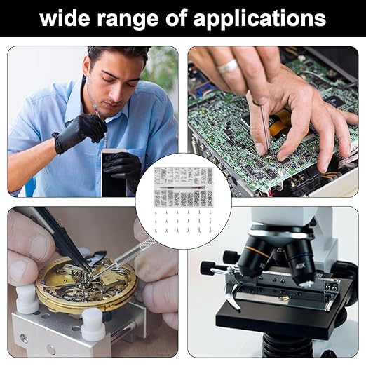 500-Pack M1.2/M1.4/M2 Self-Tapping Micro Screws - Universal Multi-Purpose Repair Kit for Eyewear, Watches, Laptops & Electronics