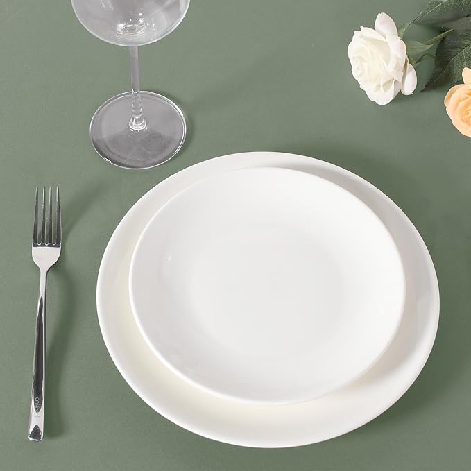 sancua Round Tablecloth 90 Inch Diameter, 8 Pack - Circle Polyester Fabric Table Cloth for Wedding Party Reception Banquet Birthday, Washable Formal Table Cover (Fit 30-72 Inch Tables), Sage Green