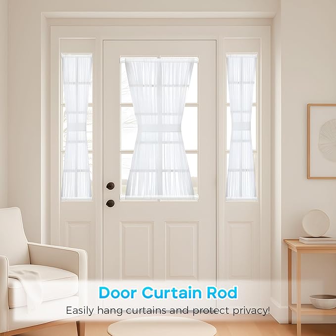 Tension Curtain Rod 8-12.5 inch Small Tension Rods White Adjustable Spring Tension Curtain Rods 6PCS Mini Curtain Rod Short for Cupboard Closet Rod Kitchen Drawers No Drill Cupboard Cabinets