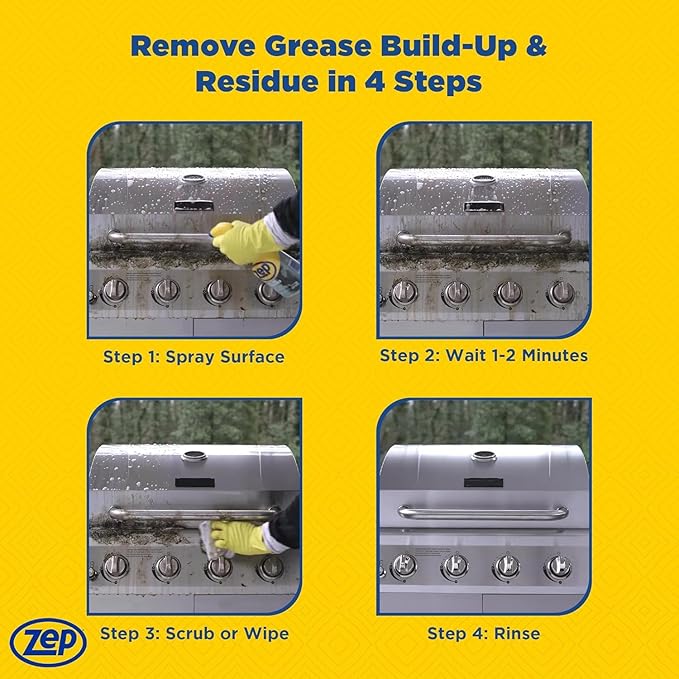 Zep Fast 505 Cleaner and Degreaser - 32 oz (Case of 2) ECZU505322 - Fast Acting, Removes Oil, Grease, and Dirt from Tools, Decks, Grills, Plastic, and Even Grease-Stained Laundry