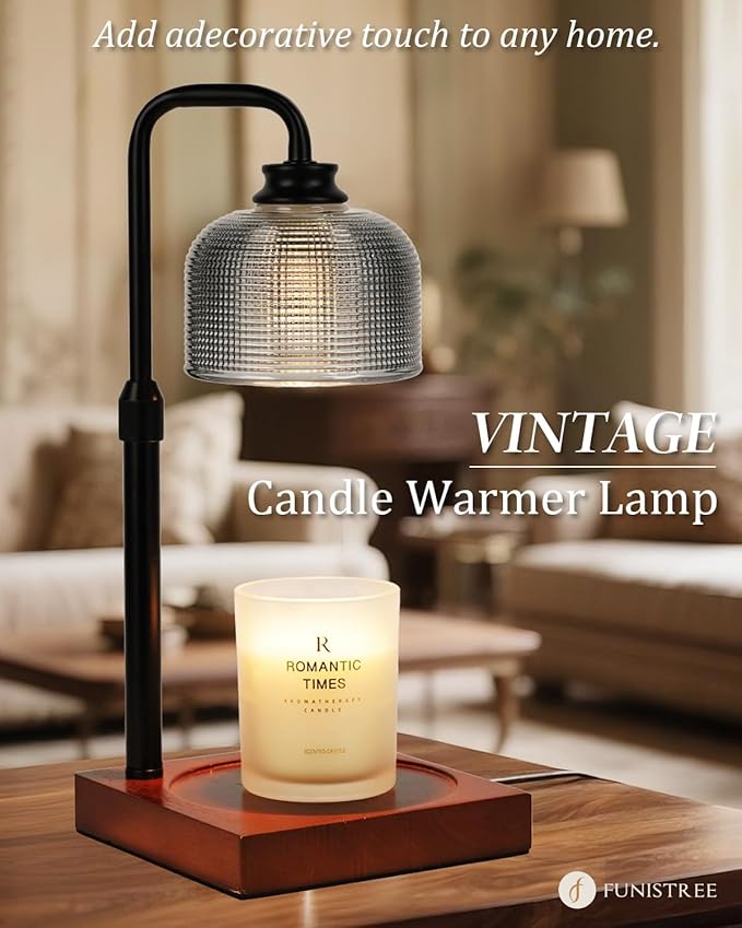 Candle Warmer Lamp with Timer Dimmable, Adjustable Height, House Warming Gifts New Home Room Decor, Christmas Birthday Gifts for Women Mom, Wax Warmer Lamp for Jar Candles with 2 Bulbs