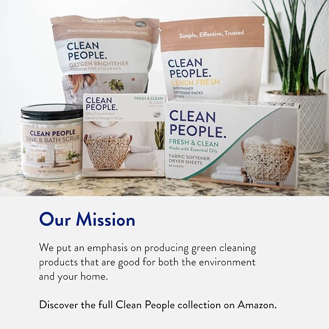 The Clean People Laundry Detergent Sheets - Laundry Soap - Ultra Concentrated, Recyclable Packaging, Stain Fighting - Sweet Petals & Vanilla, 96 Pack