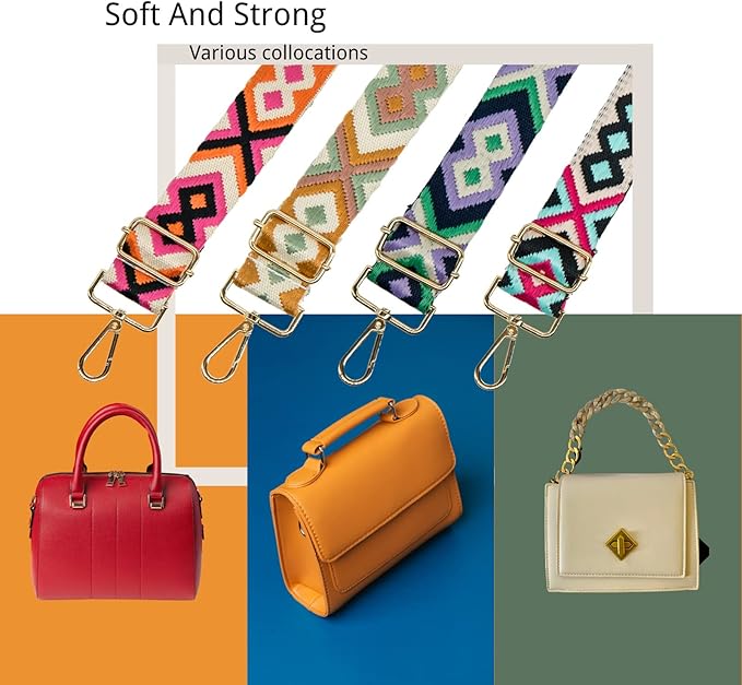 S&loyoe Purse Straps Replacement Crossbody Bag Strap Adjustable Wide Guitar Straps for Handbags 1.5inch
