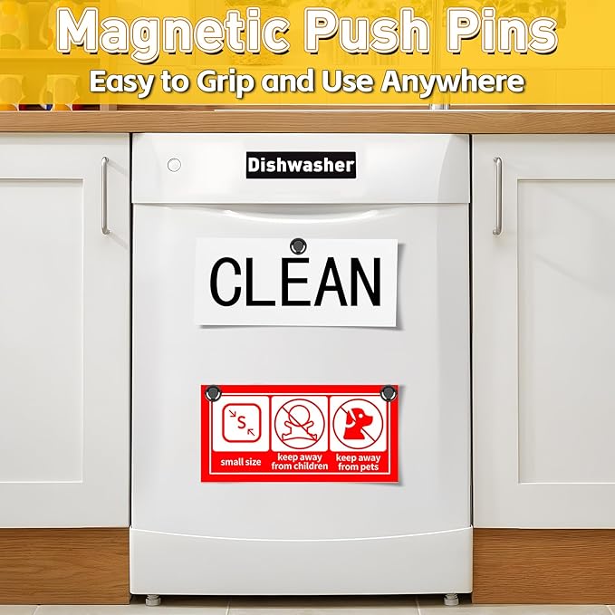 VNDUEEY 40Pcs Black Refrigerator Magnets, Strong Whiteboard Magnets, Fridge Magnets for Adults, Small Magnet for Kitchen, Office, School, Locker, ISO9001VN1214