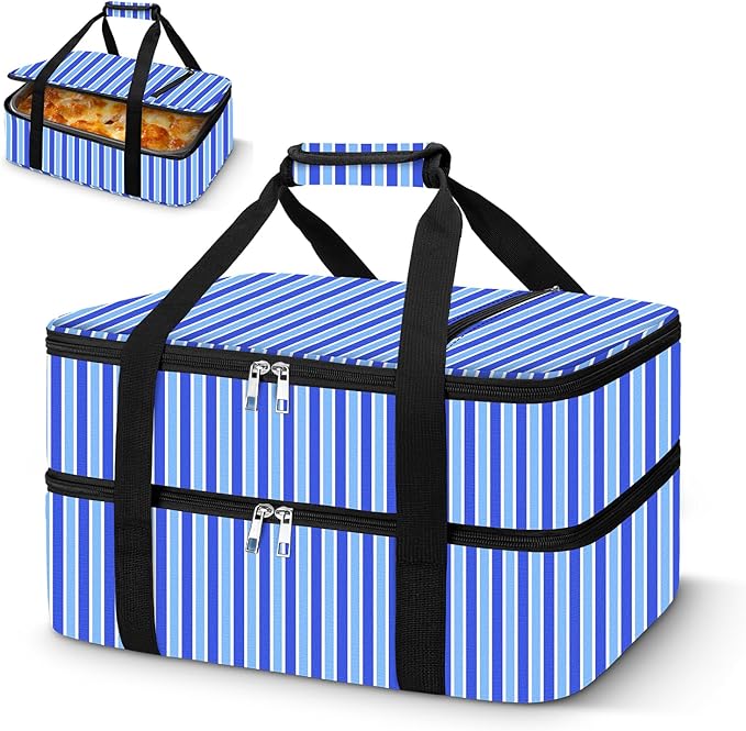 Coobiiya Insulated Casserole Carrier – Portable Tote for Hot or Cold Food, Warmer & Cooler Bag Lunch Bag, Fits 9" x 13" Baking Dish, Ideal for Potluck Parties