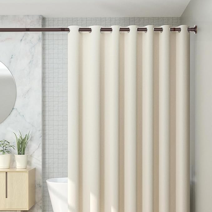 CorkLatta Bronze Shower Curtain Rod 31 to 104 Inch,1 Inch Diameter Adjustable Spring Tension Curtain Rod No Drilling Stainless Steel Telescoping Rod,No Rust