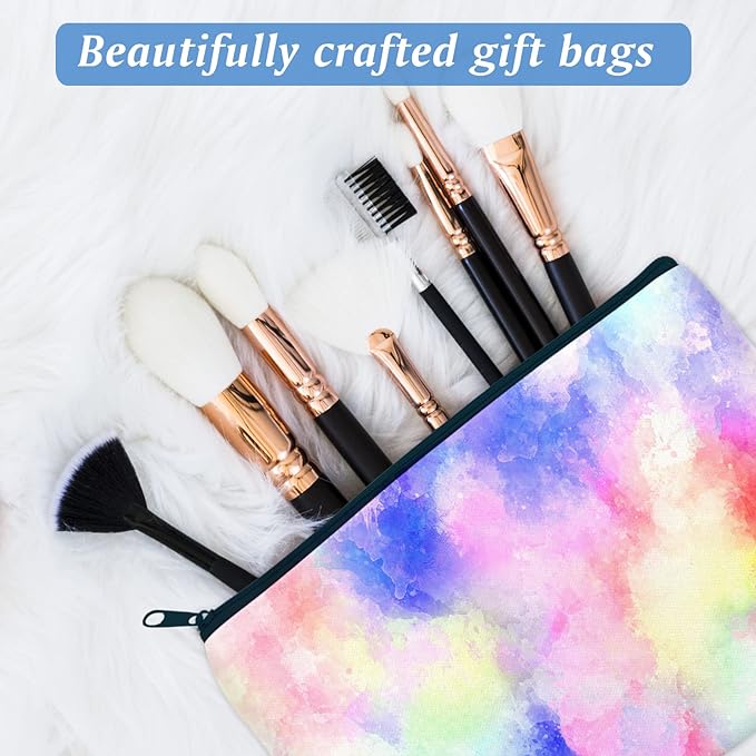 ZeeDix Canvas Pouch - Multi-purpose Cosmetic Bag with Zipper, DIY Craft Canvas Zipper Pouch Blank Makeup Bags Bulk Travel Toiletry Bag for Storage (8.3 x 5 inches)
