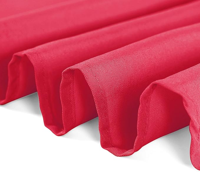 Cupuamon 108 inch Round Tablecloth Washable Polyester Table Cloth Decorative Table Cover for Wedding Party Dining Banquet(108 inch,Red)