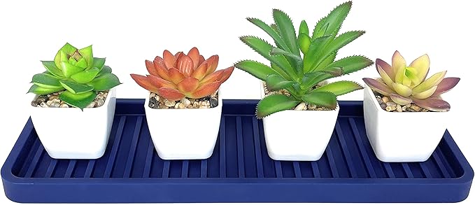 Happitasa Silicone Kitchen Sink Organizer Tray, Sponge Holder and Countertop Protector | Bathroom and Kitchen Soap Dish and Dispenser Tray (Mocha, 12"x4")