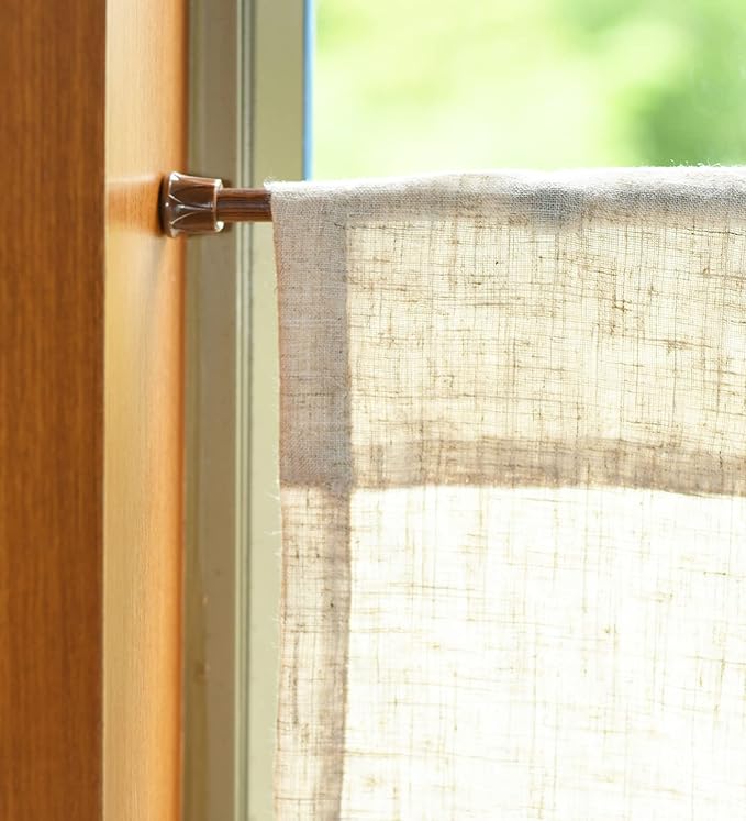KXLife 6 Pack Spring Tension Curtain Rods for Windows 16 to 28 Inch, Expandable Adjustable Small Curtain Tension Rods No Drill for Kitchen, RV, Cupboard, Refrigerator (Oak)
